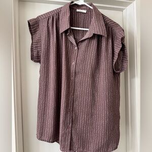 14th & Union Muave Blouse with White Dots